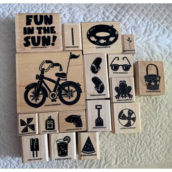 Stampin Up Fun In The Sun Rubber Stamp Set - Picture 1 of 10